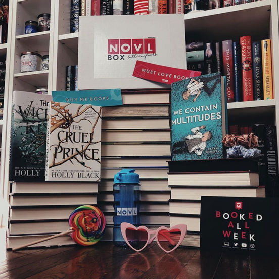 NOVLBox featuring YA books and other various items